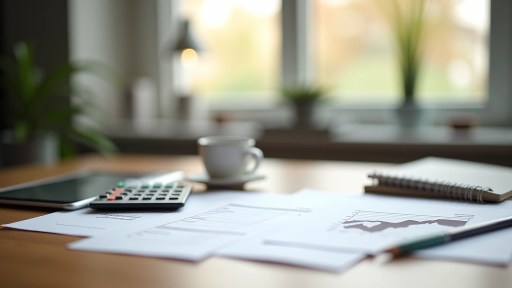 Moderner Arbeitsbereich für Budgetplanung mit Dokumenten und Finanzunterlagen