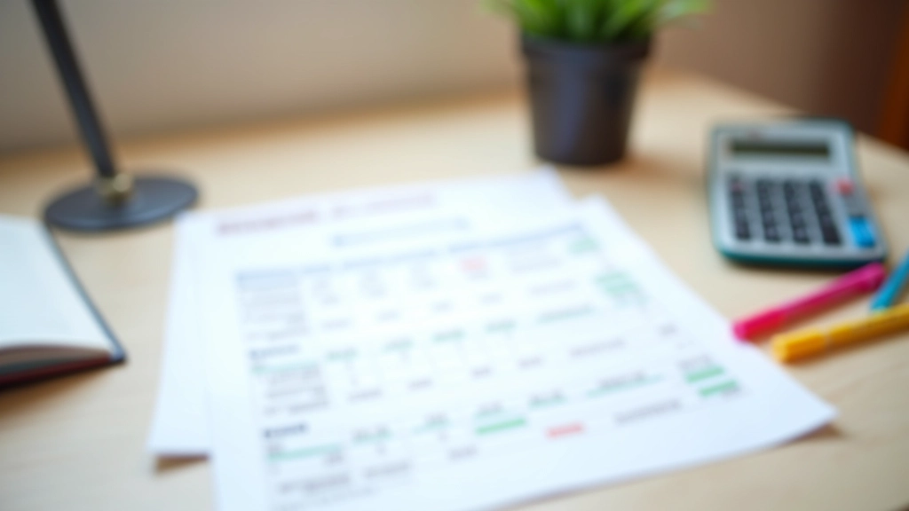 Monats-Budget-Plan in Tabellenform auf Papier