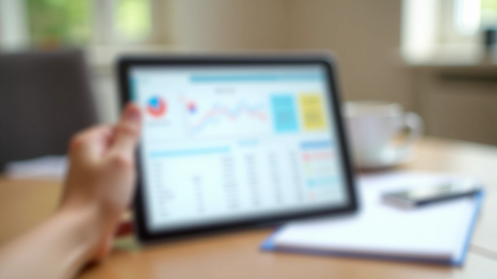 Digitales Finanz-Dashboard mit monatlichen Ausgaben-Übersicht auf Tablet-Bildschirm